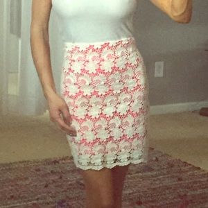 Pink/lace layer skirt